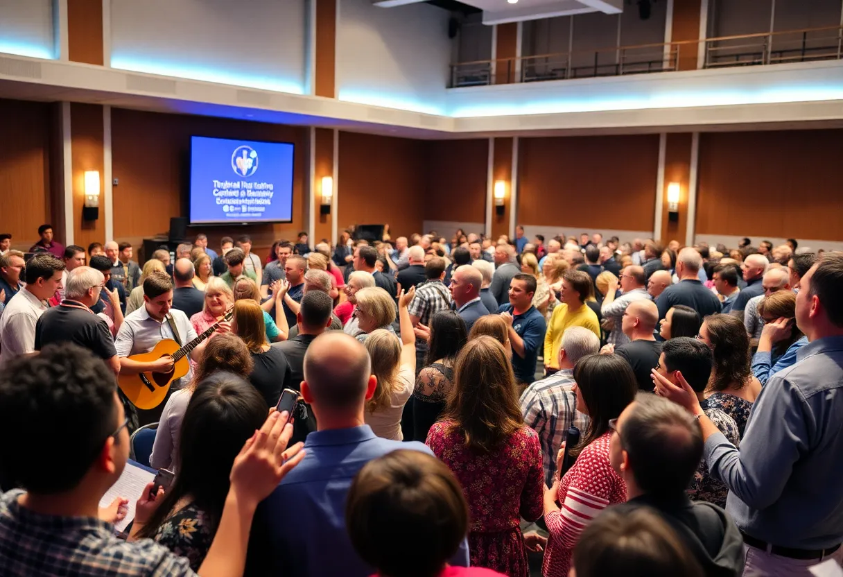 Southern Baptist Church Music Conference participants engaged in worship and community activities.