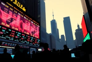 Traders celebrating a stock market rally with digital tickers