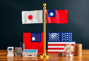 Flags of Taiwan and the United States symbolizing the trade agreement