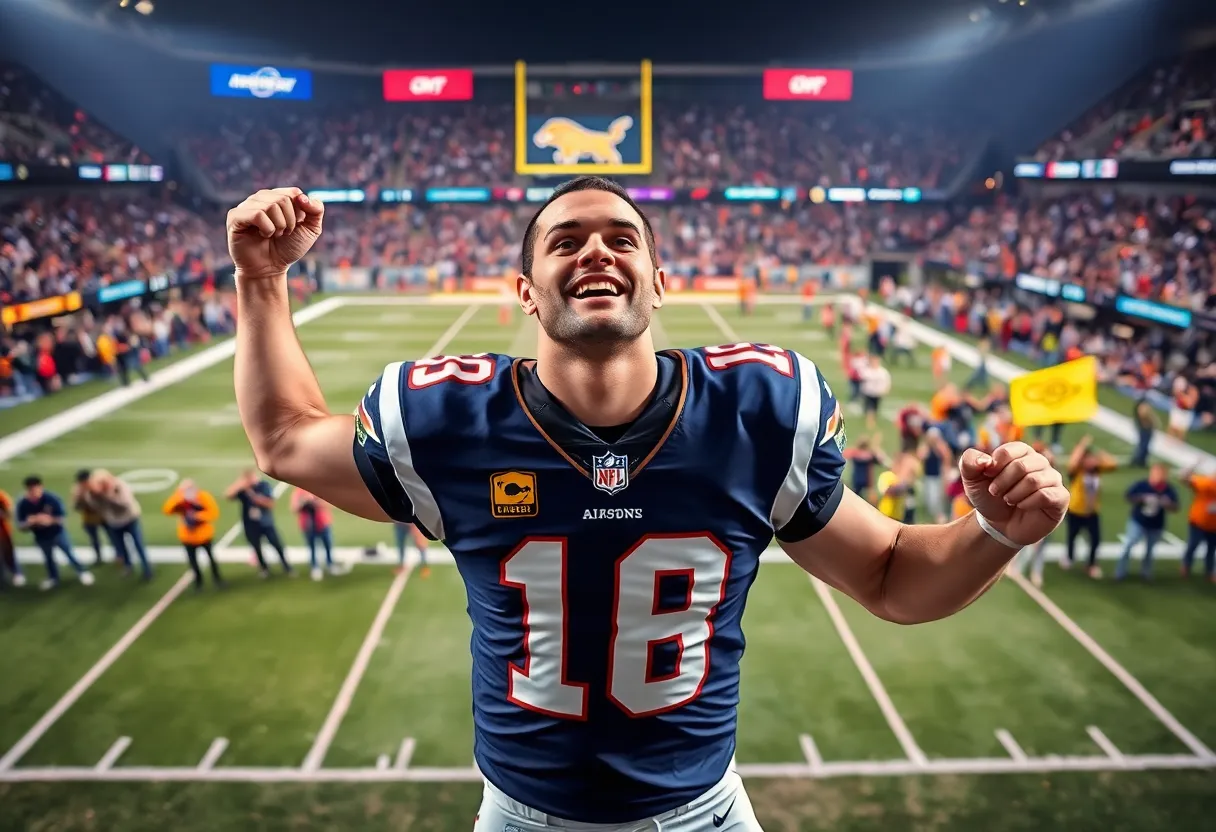 Exciting scene of NFL football symbolizing athlete success and economic growth.