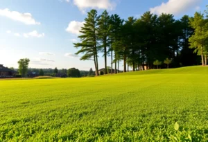 Close up of a beautiful golf course