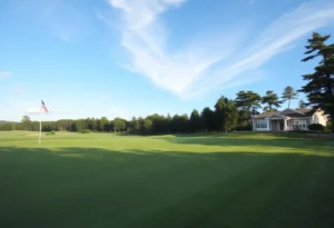 Close up of a beautiful golf course