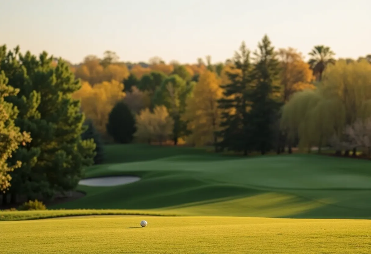 Close up of a beautiful golf course
