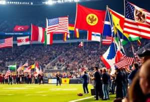 A colorful halftime show celebrating Latino culture and unity.