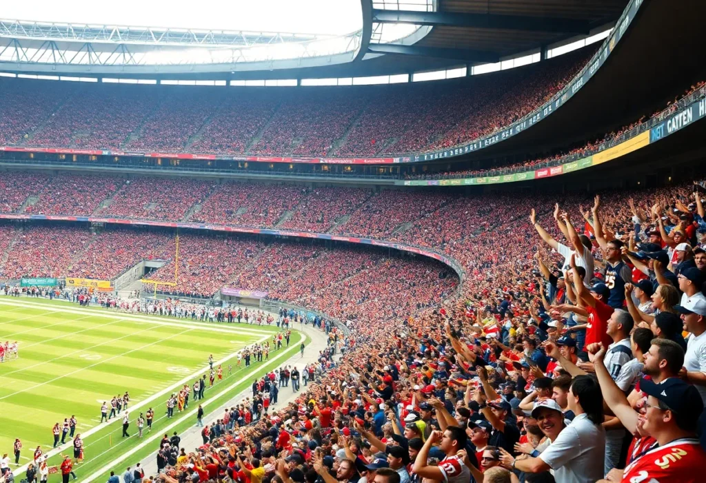 Buffalo Bills fans celebrating at the AFC Championship game.