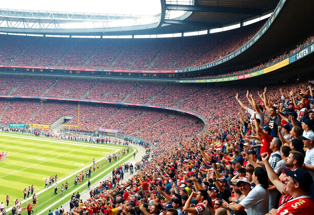 Buffalo Bills fans celebrating at the AFC Championship game.