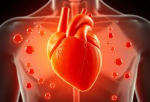Conceptual image representing the cholesterol-lowering pill's effect on heart health.