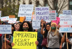Protestors advocating for immigration reform in Minnesota