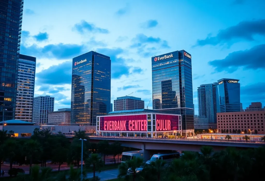 Downtown Jacksonville featuring EverBank Center