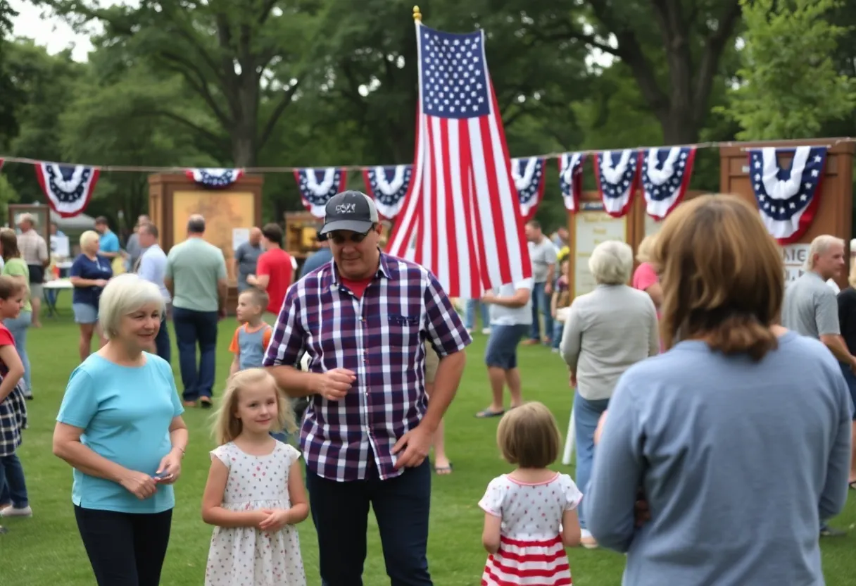 Celebration of America's 250th anniversary in Florida with families and historical exhibits.