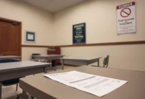 Driver's license examination room in Florida