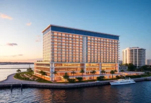 Rendering of the Four Seasons Hotel and Residences in Jacksonville, Florida.