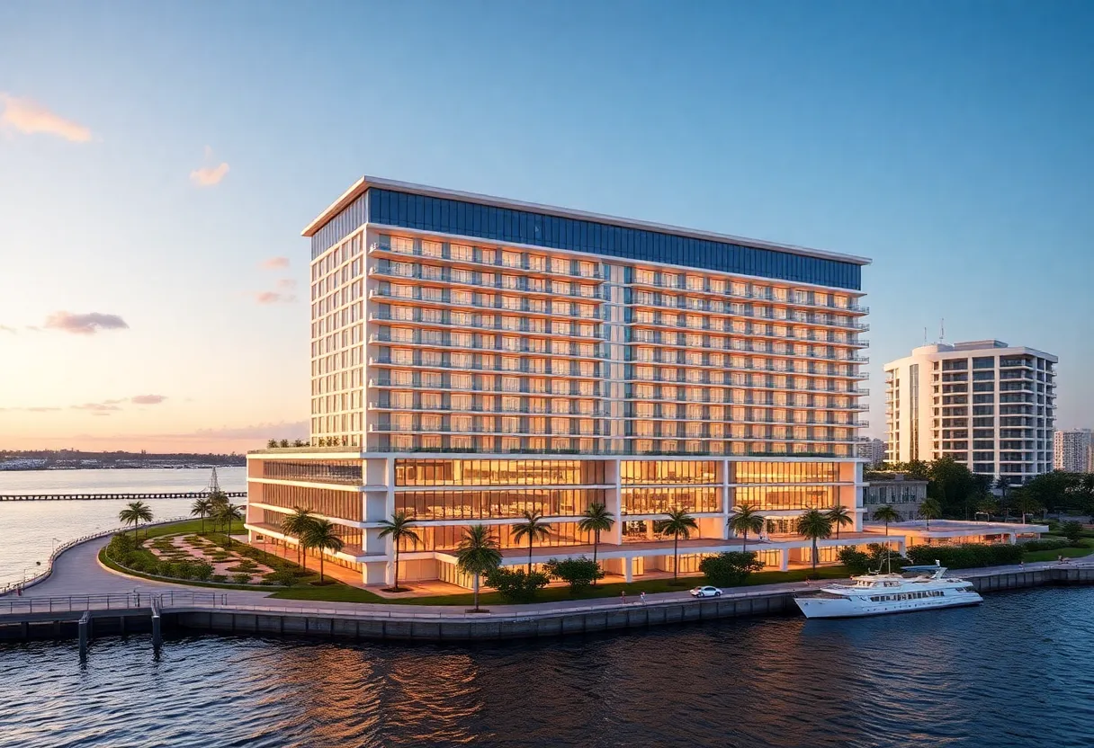 Rendering of the Four Seasons Hotel and Residences in Jacksonville, Florida.