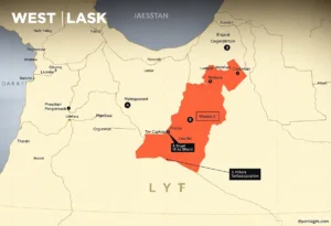 Geopolitical map showing Israeli control and settlements in the West Bank