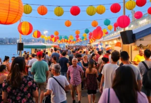 Cultural festival in Jacksonville with live music and food stands