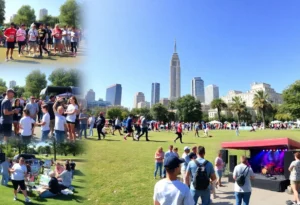 Collage of community events in Jacksonville, including races and workshops