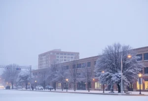 Snow flurries falling in Jacksonville's Northside
