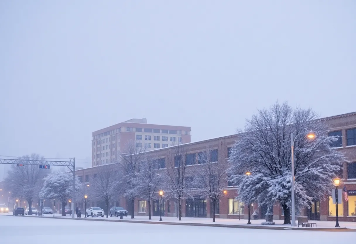 Snow flurries falling in Jacksonville's Northside