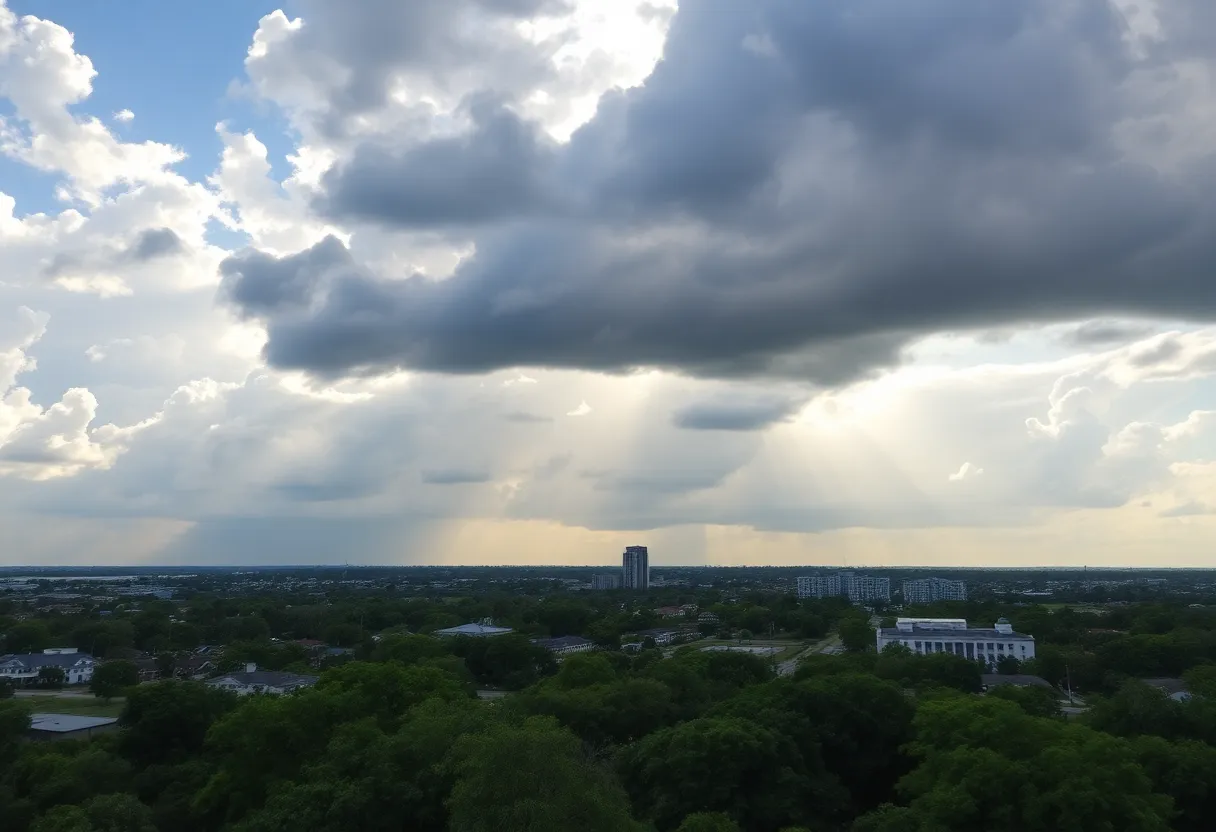 A scenic view of Jacksonville weather highlighting sunny skies and clouds