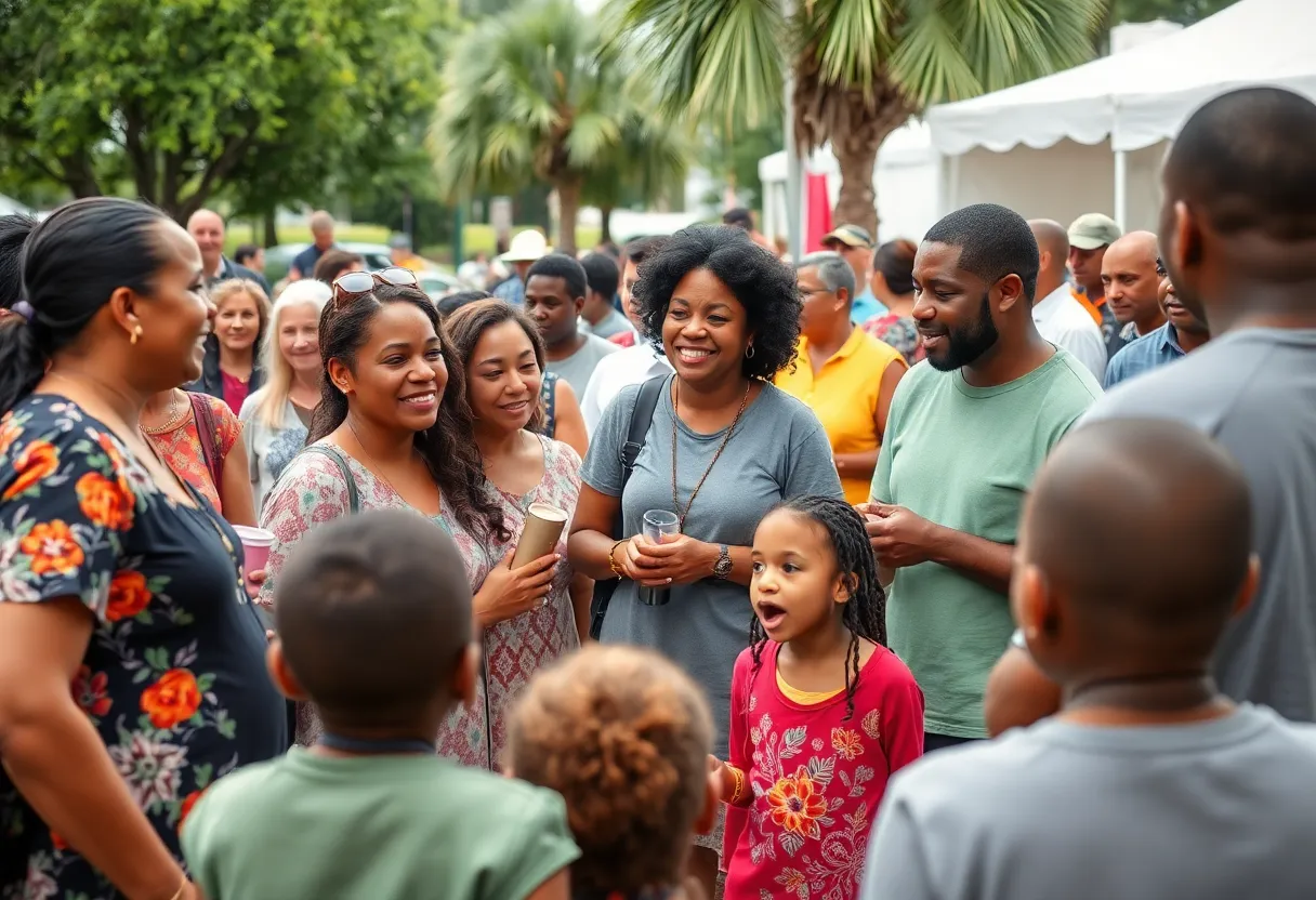 Residents of Jacksonville participating in community activities