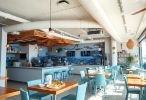 Interior view of Salt & Tide restaurant at Jacksonville International Airport