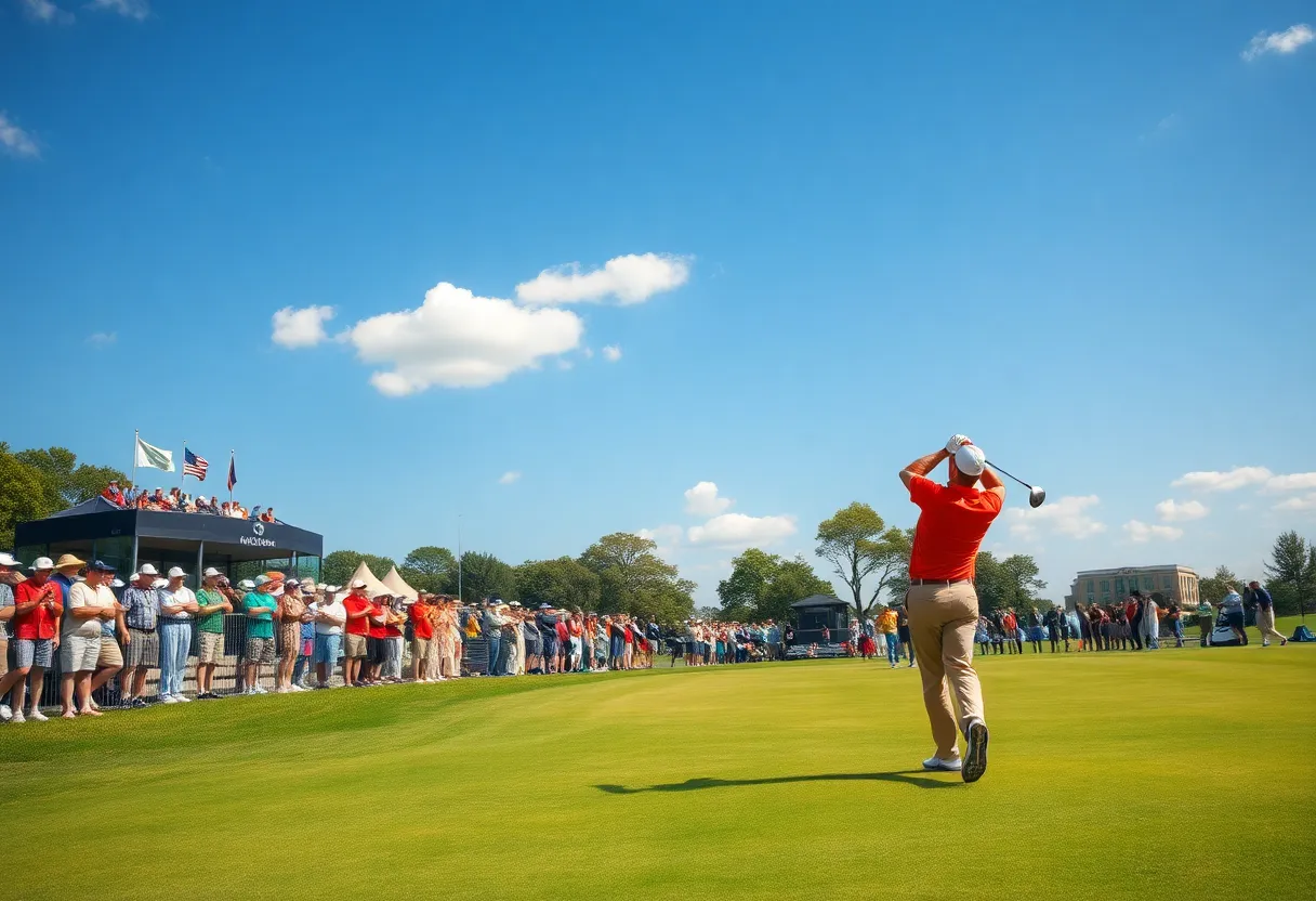 Liberty Flames golf team playing at the Sea Best Invitational