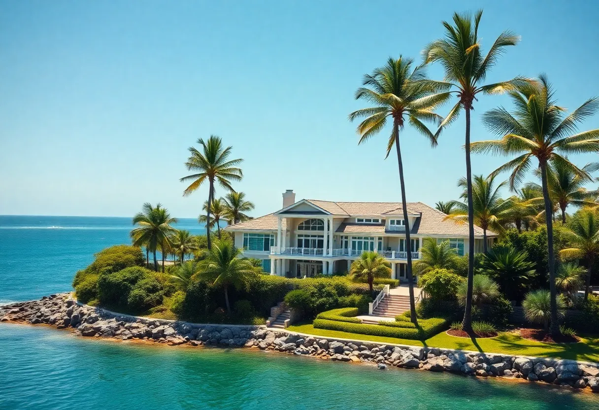 Oceanfront luxury mansion in Miami Beach