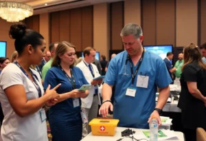 Healthcare professionals participating in a conference at Hilton Jacksonville.