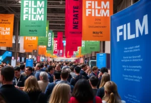 Crowd at film festival discussing Melania documentary