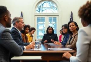 First Lady Melania Trump meeting with Keith Siegel and his family at the White House.