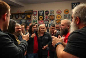 Fans engaging with wrestling legend Melina Perez at a Q&A session