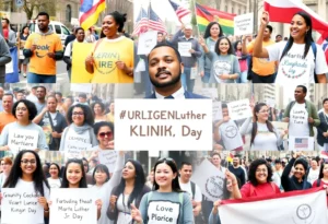 Community members participating in Martin Luther King Jr. Day celebrations