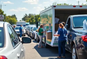 Palatka residents participating in a drive-through document shredding event.