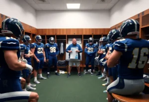 Raiders coaching team during a meeting