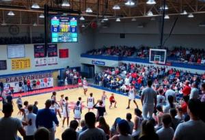 Girls' basketball teams from San Jose Prep and Bishop Snyder competing in a playoff game.