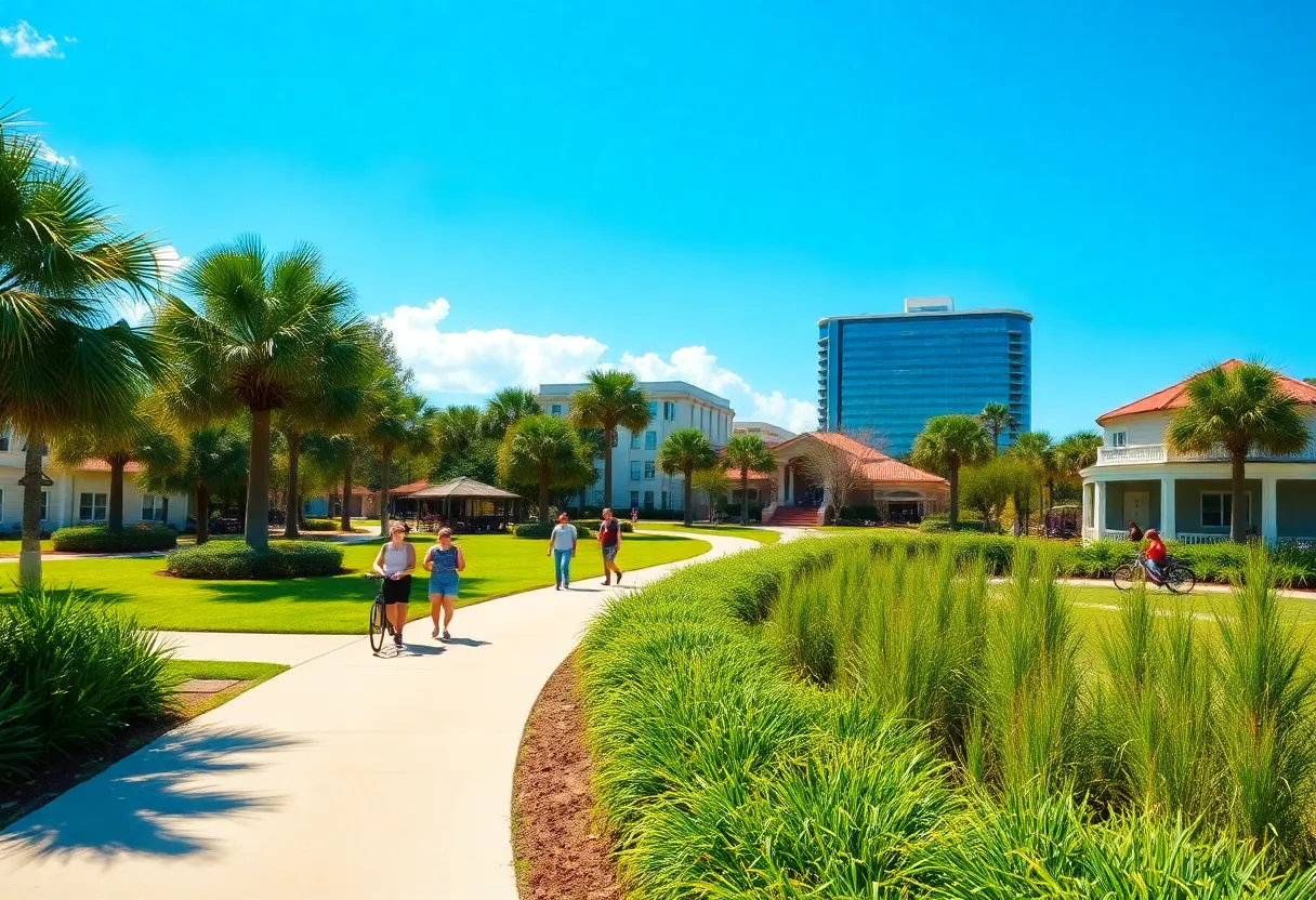 A beautiful sunny day in Jacksonville, Florida, showcasing outdoor activities.