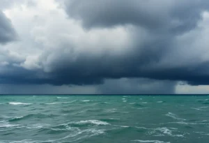 View of Tropical Storm Debby forming over the Gulf of Mexico