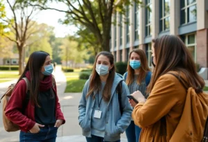 University of Florida students discussing measles vaccination