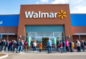 Exterior view of Walmart Supercenter during grand opening in Jacksonville's Oakleaf community