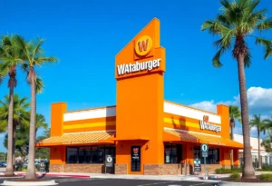 Exterior view of Whataburger restaurant in Orlando, Florida