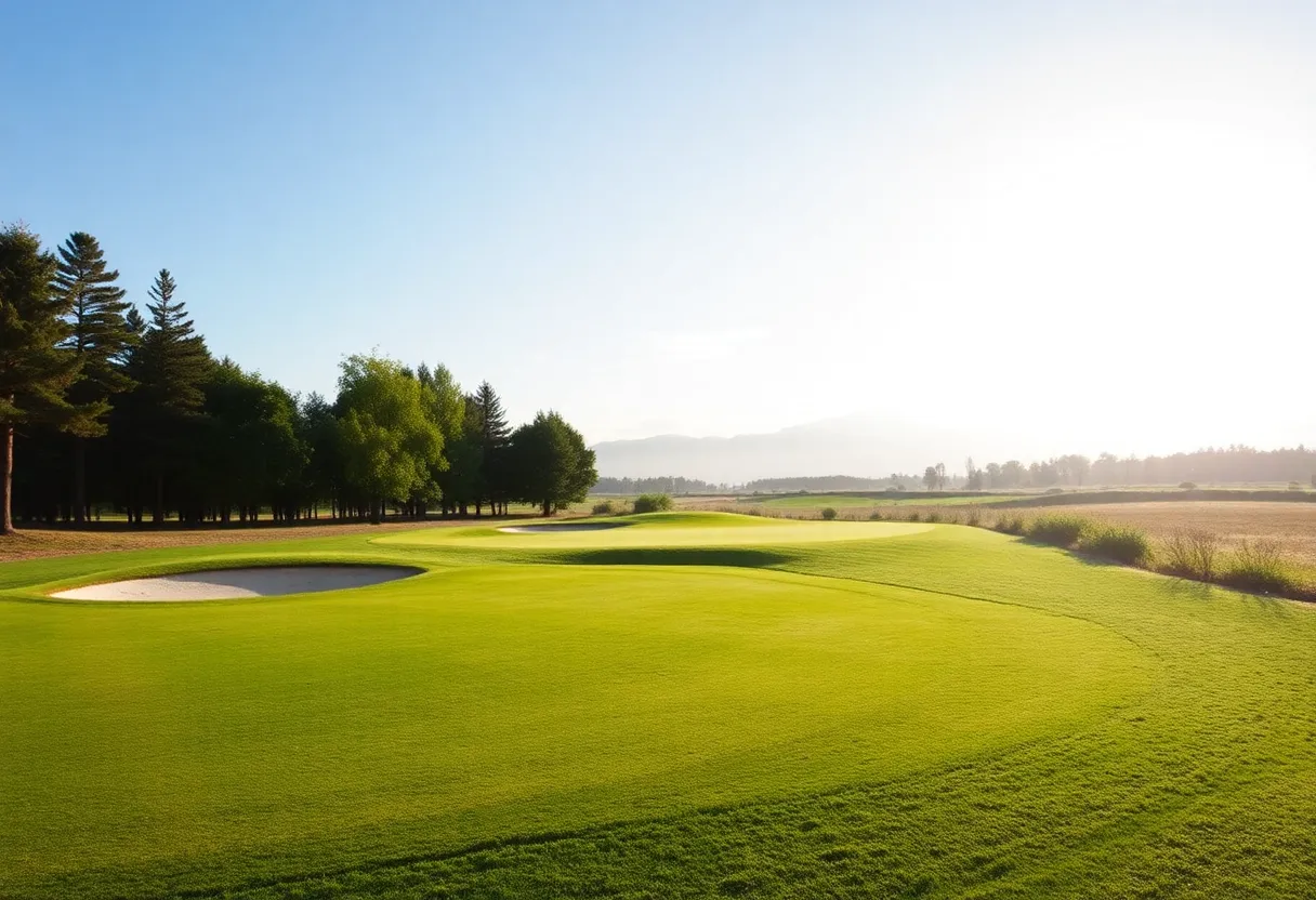 Close-up view of a beautiful golf course