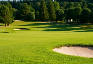 Close up of a beautiful golf course