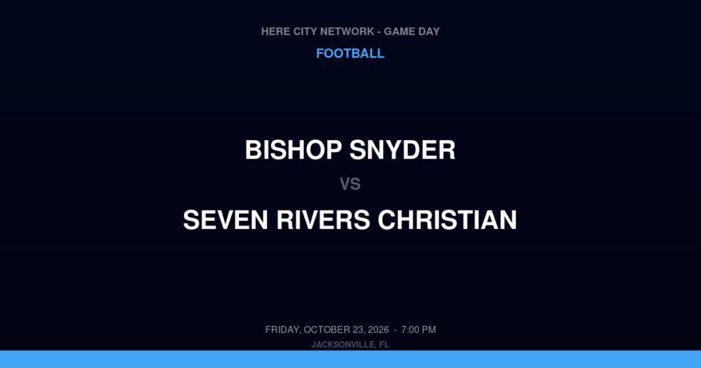 Bishop Snyder vs. Seven Rivers Christian — Football Game Day — Lecanto, FL — Oct 23, 2026