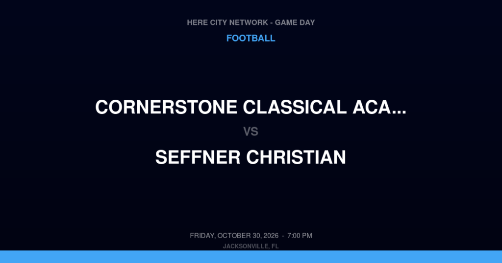 Cornerstone Classical Academy vs. Seffner Christian — Football Game Day — Seffner, FL — Oct 30, 2026