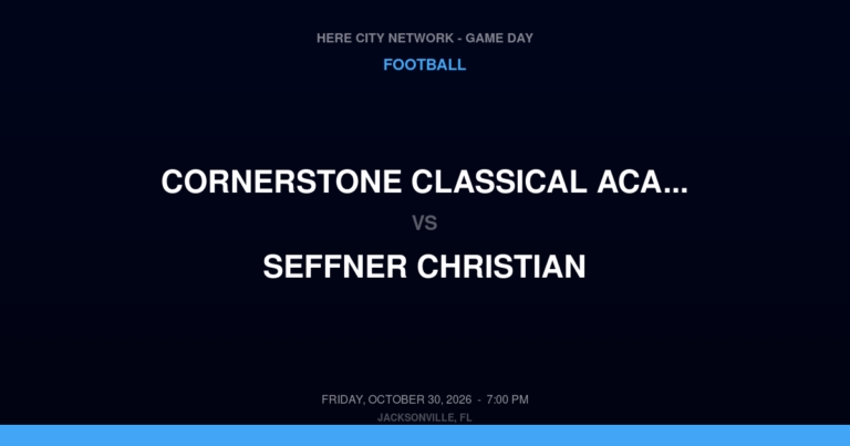 Cornerstone Classical Academy vs. Seffner Christian — Football Game Day — Seffner, FL — Oct 30, 2026