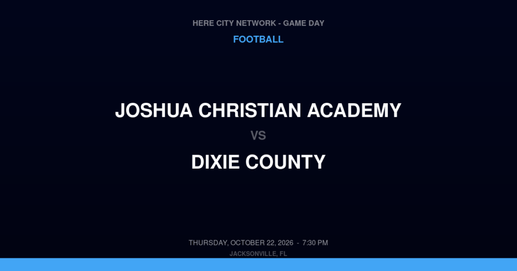 Joshua Christian Academy vs. Dixie County — Football Game Day — Cross City, FL — Oct 22, 2026