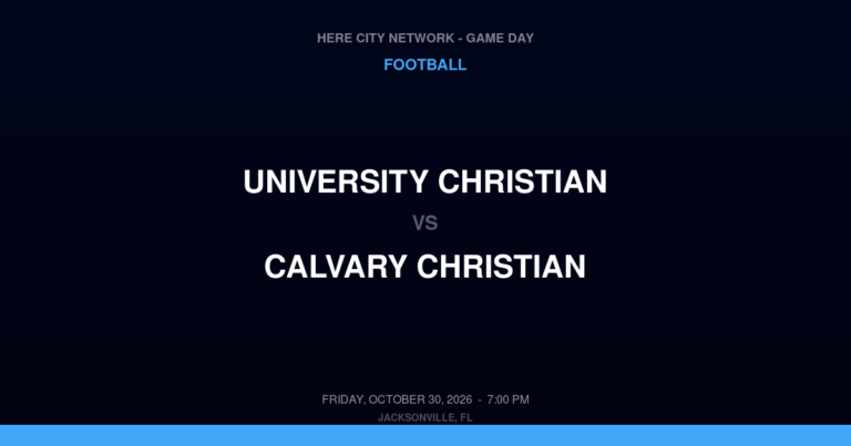 University Christian vs. Calvary Christian — Football Game Day — Clearwater, FL — Oct 30, 2026