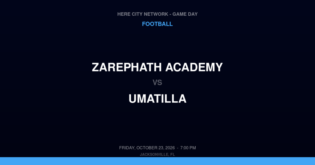 Zarephath Academy vs. Umatilla — Football Game Day — Umatilla, FL — Oct 23, 2026